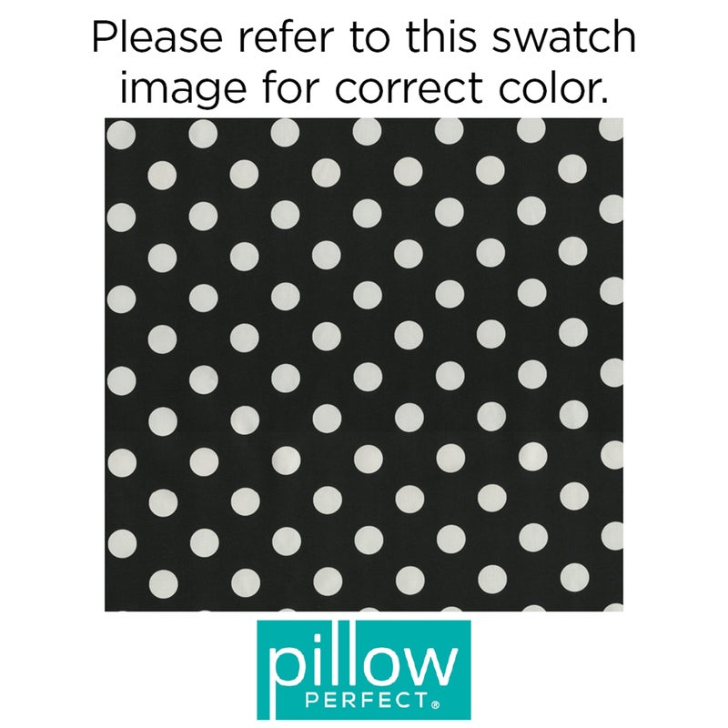 Pillow Perfect - 386065 Outdoor/Indoor Polka Dot Tufted Seat Cushions (Round Back), 19" x 19", Black, 2 Pack - Image 5